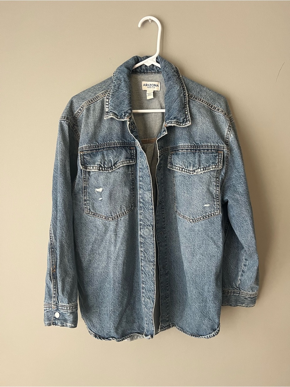 Arizona Jean Company Medium Blue Denim Shacket
